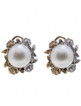 Earrings Brown and White