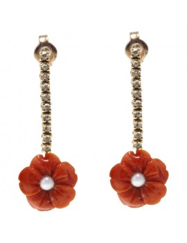 Coral Rose Earrings
