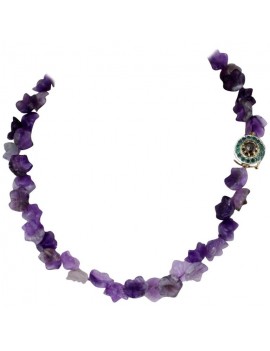 Amethyst in Flower Necklace