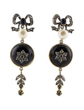 Bow Black Earrings