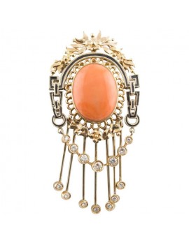 Natural Coral Brooch