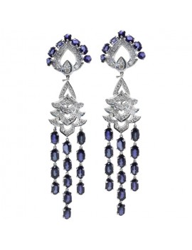 Candlesticks Blue Earrings