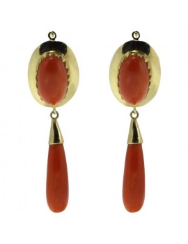 Coral Pendant Earrings