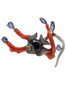 Black Fish  Brooch