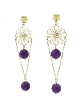 Amethyst Spherical Earrings