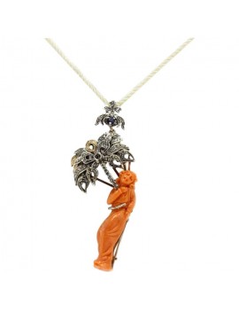 Doll in Coral Pendant