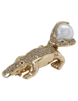 Crocodile Joker Brooch
