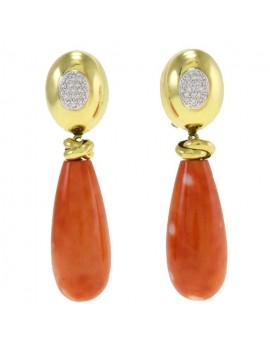 Coral Pendant Earrings